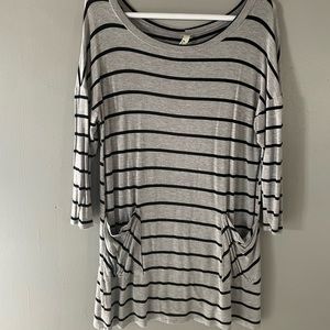 Gray and Black Striped Tunic